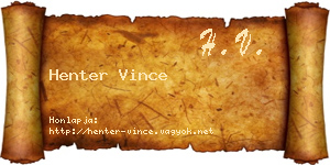 Henter Vince névjegykártya